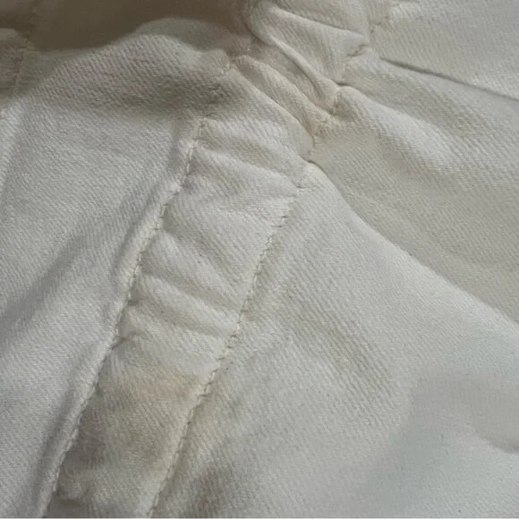 7 For All Mankind White Button Front Utility‎ Top S Collared Drawstring - Picture 8 of 8